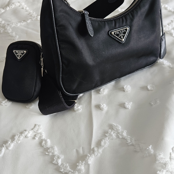 Prada Black Nylon Shoulder Bag with Adjustable Strap - Picture 12 of 12